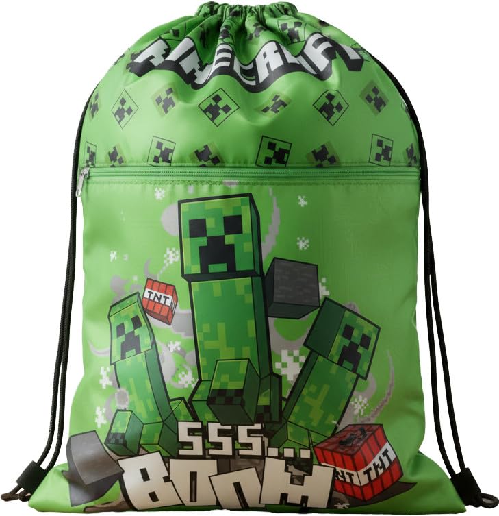 MINECRAFT - Bolsa deportiva para niño, mochila para guardería, gimnasio, piscina, viaje, zapatero