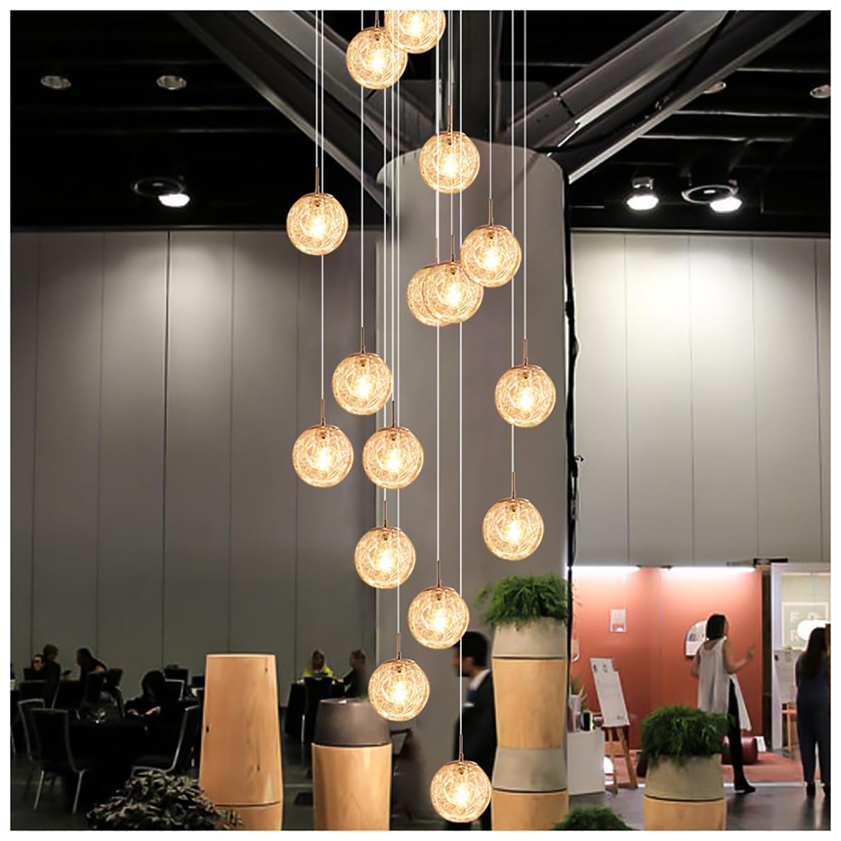 Lustres de luxe à LED avec abat-jour en verre luminaire de salon moderne
