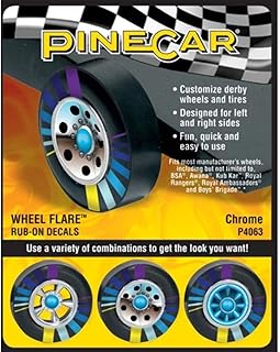 Woodland Scenics Pine Car Derby Wheel Flare Dry Transfer Decal-Chrome