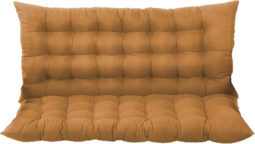 Miniatura 8 de Cojín de banco grueso con respaldo, cojín para silla columpio con lazos, cojines de repuesto para columpio al aire libre para jardín, patio, cocina,