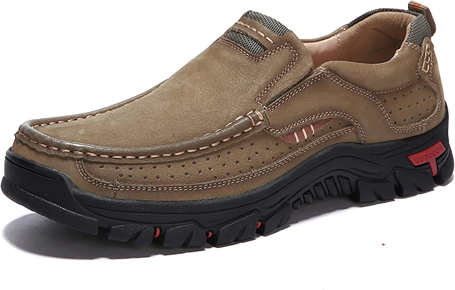 COSIDRAM Men Casual Shoes Loafer Sneakers Slip on Moccasins Comfort Walking Shoes Luxury for Male Work Office Outdoor Khaki 7