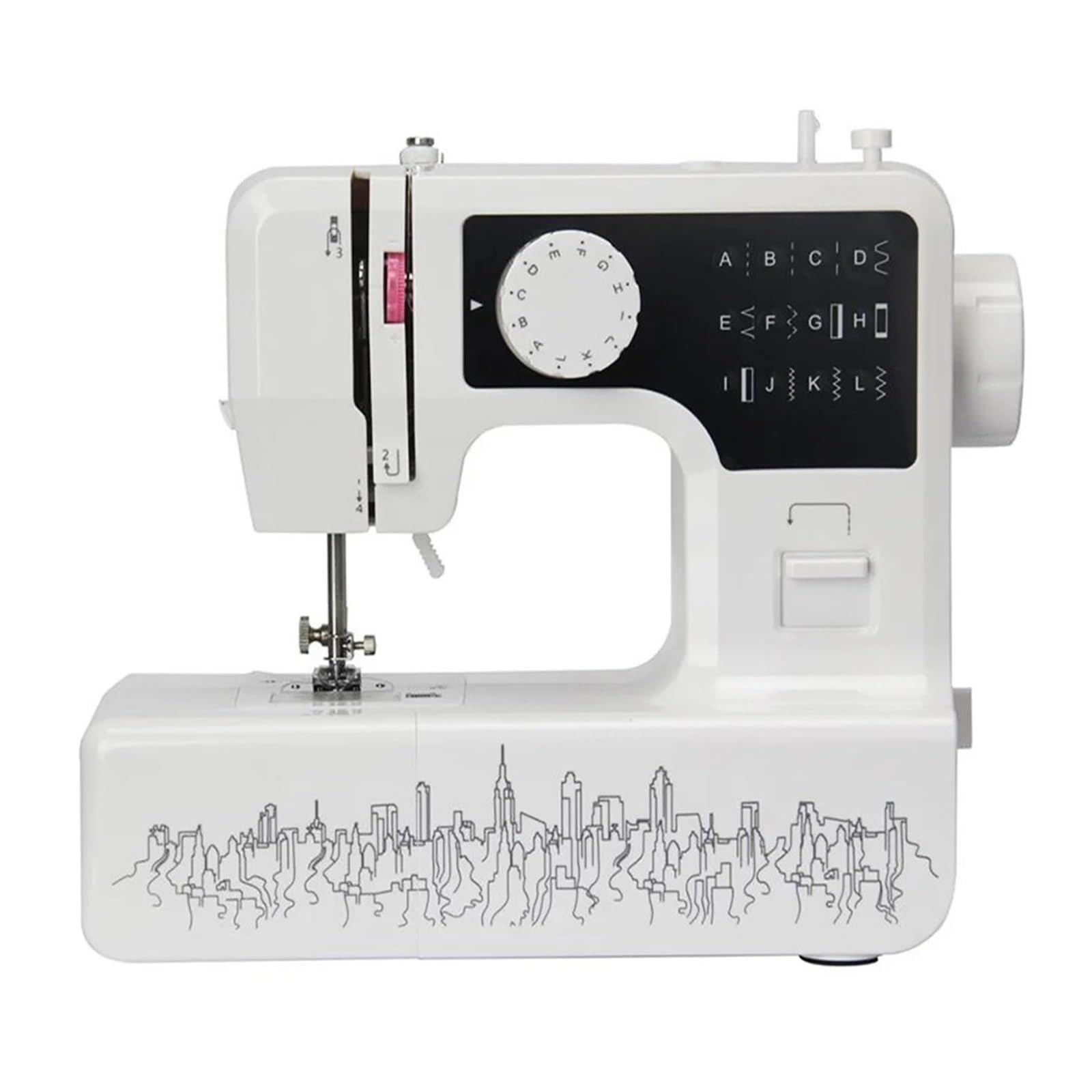 Mini máquina de Coser de 12 Puntadas, multifunción, Doble Hilo y Velocidad, Brazo Libre, Manualidades, remiendos, LED, portátil, Flexible.,Black