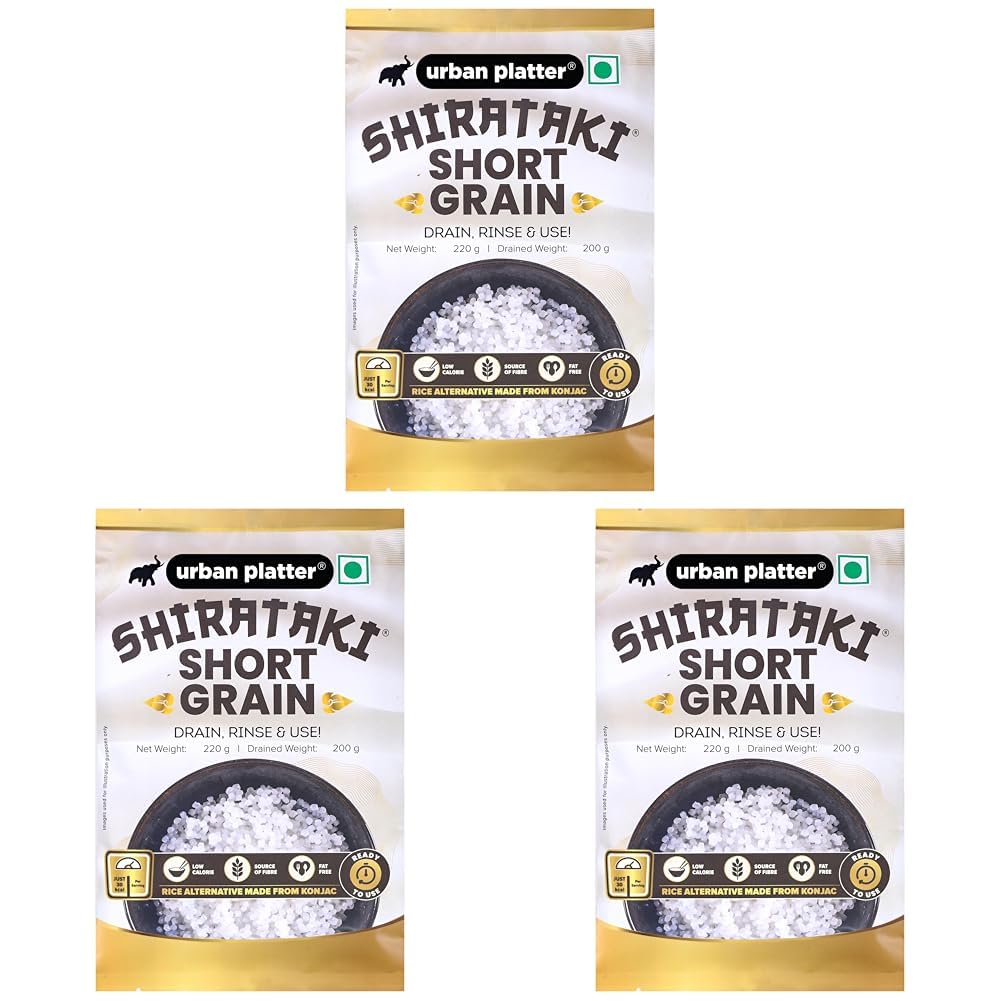 Urban Platter Shirataki Short-Grain Rice, 220 g (Ultra Low-Carb, Low-Calorie, Keto-Friendly, Fat-Free, Gluten-Free Alternative To Rice) (Pack of 3)-image-39