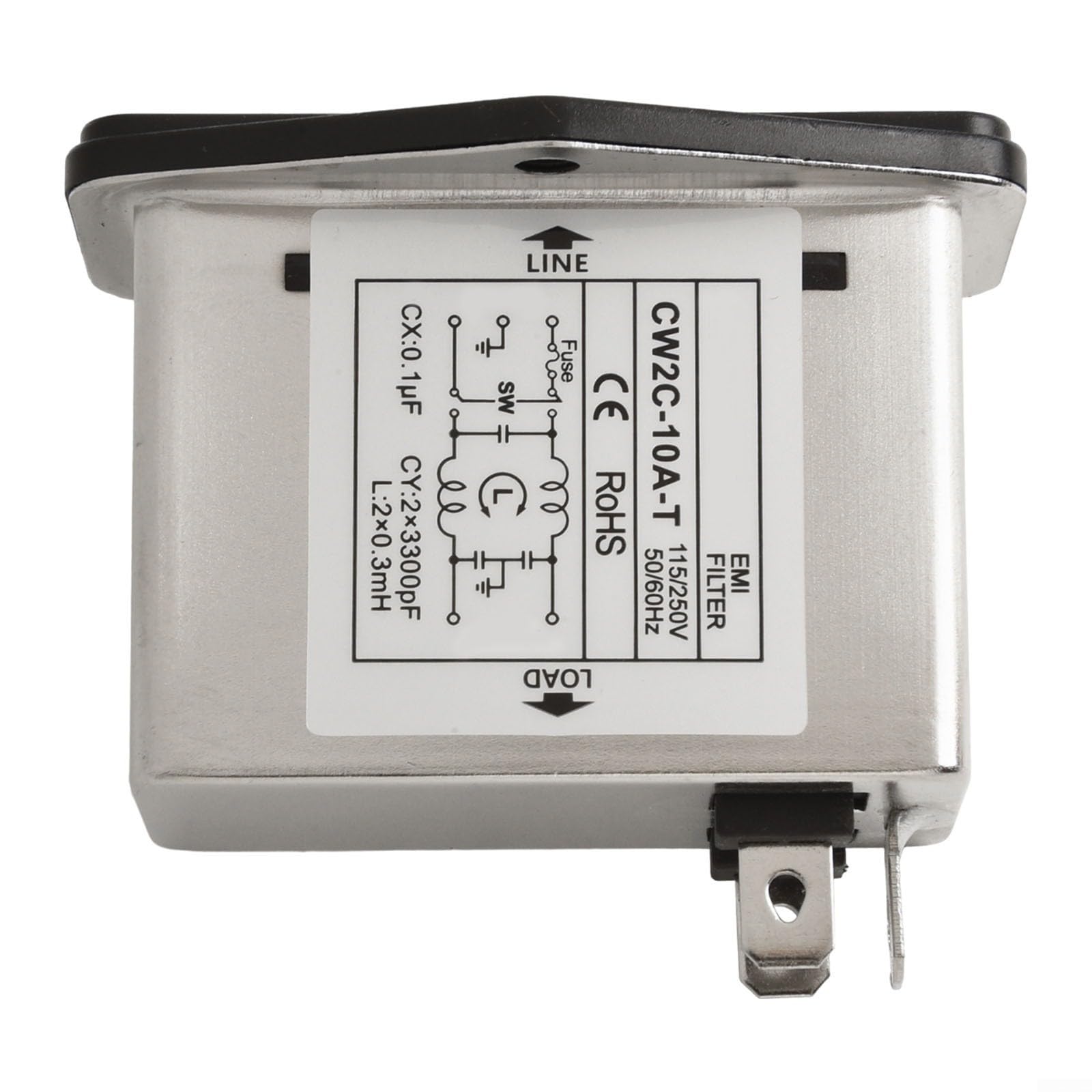 Filtro di rete EMI CW2C-10A-T presa IEC 3A/6A/10A alloggiamento metallo interruttore sicurezza illuminazione industriale
