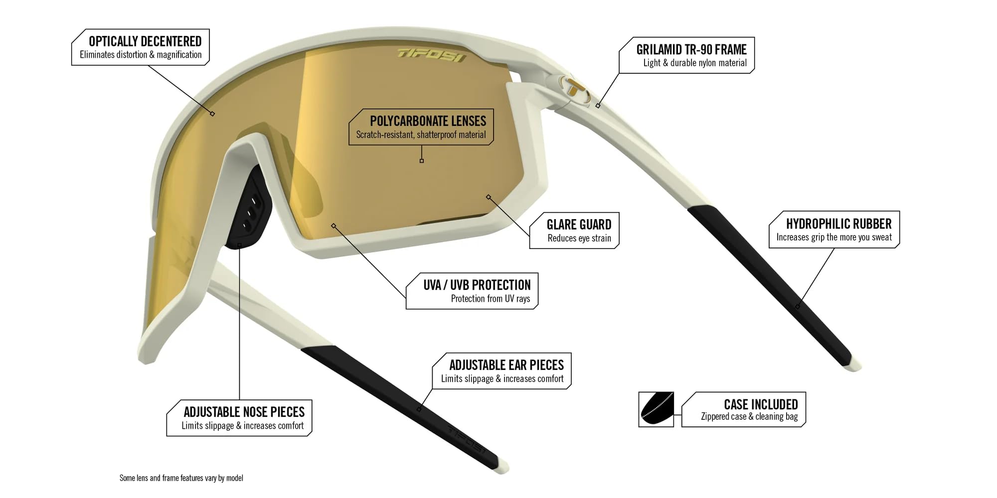 Tifosi Optics Moab Sunglasses (Satin Vapor (Clarion Sunset Pink/AC Red/Clear))