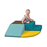 SoftScape Toddler Playtime Corner Climber, Indoor Active Play Structure for Toddlers and Kids, Safe Soft Foam for Crawling and Sliding (4-Piece Set) - Earthtone/Contemporary, 11619-ETCT
