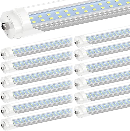 Jesled 8Ft Led Bulbs, Single Pin Fa8 Base, 50W (130W Equivalent), 5000K Daylight，6000Lm， 8 Foot T8 T10 T12 Led Tube Lights, 96'' Led Replacement For Fluorescent Light, Ballast Bypass，12 Pack #TOP17