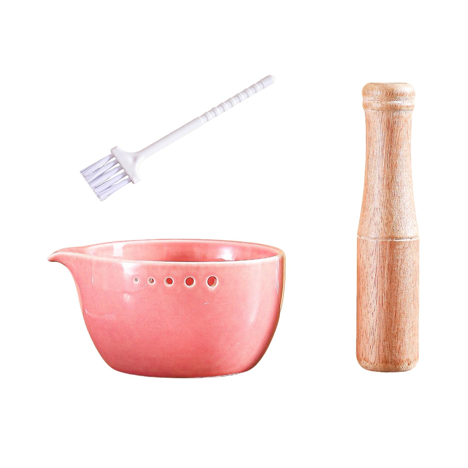 HDOYTXXM Ceramic Garlic Mincer and Leaves Separator Bowl with Different Round Hole Size Kitchen Gadget for Remover Leaves Separator