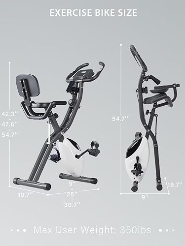 Miniatura 7 de Merax Bicicleta de entrenamiento para el hogar bicicleta estática reclinada 4 en 1 y posiciones verticales de bicicleta de ciclismo para interiores,