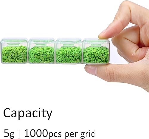 Miniatura 3 de SGHUO 280 ranuras, 10 unidades, 28 rejillas, cajas de pintura de diamante, organizador de plástico, organizador de cuentas