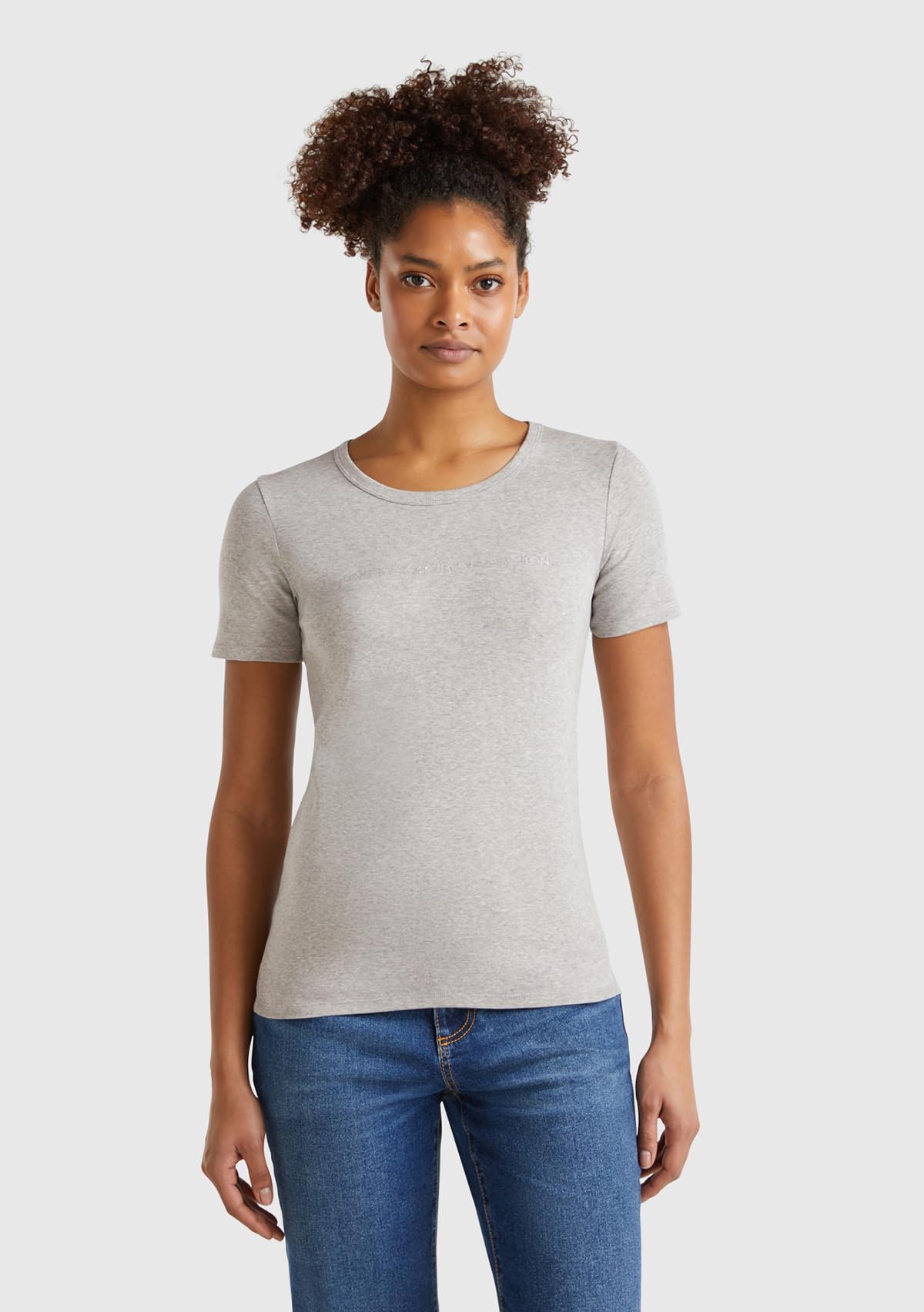 Benetton Yazılı Basic Tshirt T-Shirt Kadın