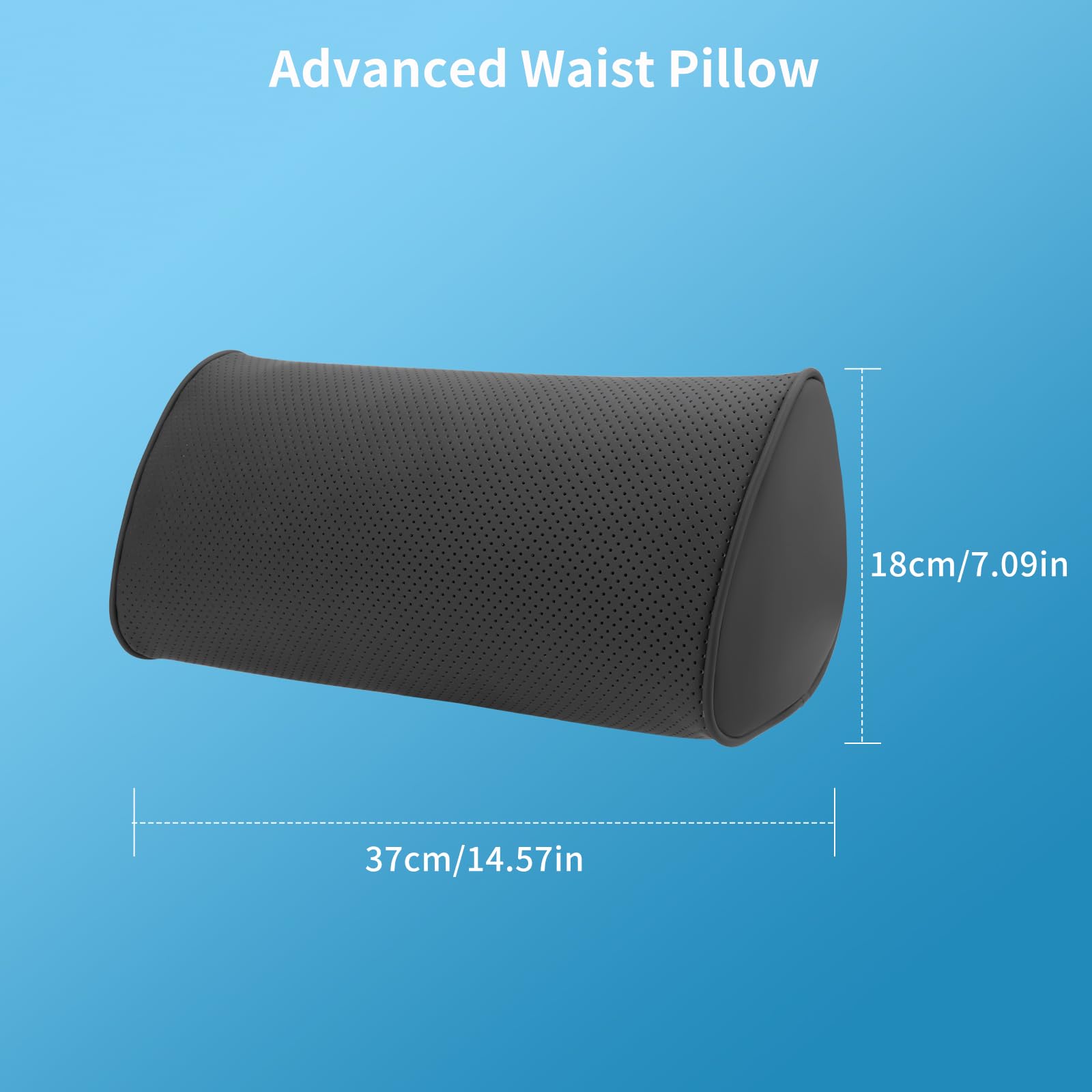 Lendenkissen Auto, Rückenkissen Leder, Ergonomische Lordosenstütze mit Memory Foam, Lendenwirbelkissen für Auto Bürostuhl Unterwegs und Zuhause, Schwarz, 1 Stück