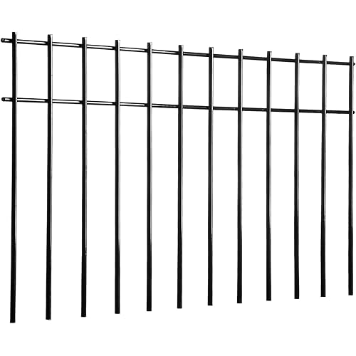 Adavin Small/Medium Animal Barrier Fence 20x12-inch Underground Decorative Garden Fencing, Dog Rabbits Fences Black Metal Fence Panel Ground Stakes Defence for Outdoor Patio (4 Pack)