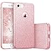 Coovertify Funda Purpurina Brillante Rosa iPhone 7, Carcasa Resistente de Gel Silicona con Brillo para Apple iPhone 7 (4,7")