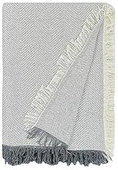 Martina Home Spiga Foulard Multiuso, 80% Cotone, 20% Poliestere, Ecru e Grigio, 300 x 260 cm
