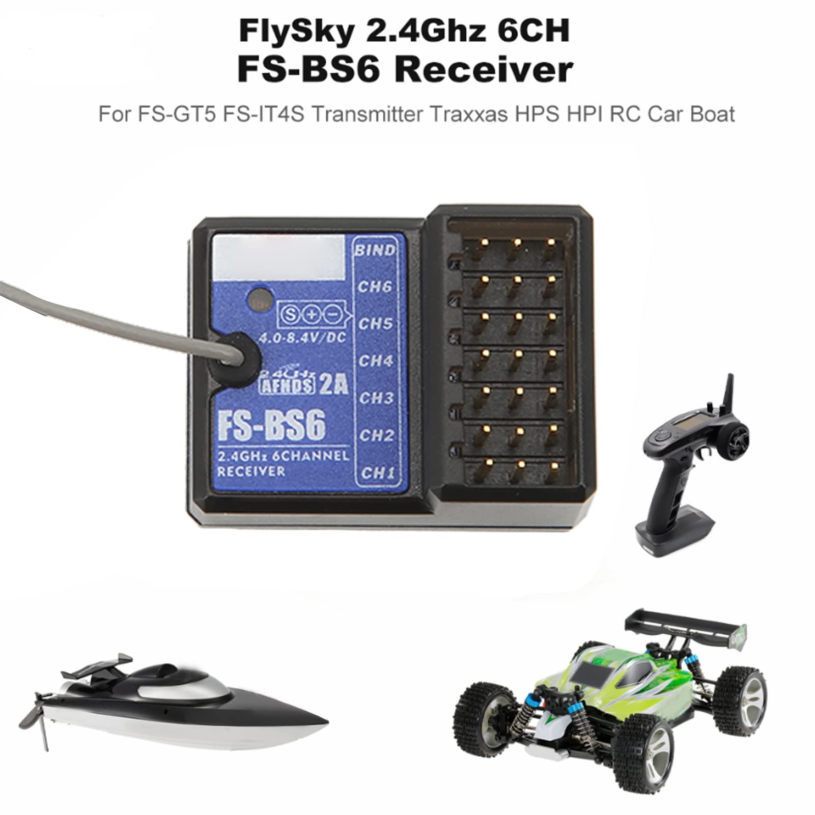 Odbiornik RC 2,4 GHz AFHDS2A 6CH z funkcją żyroskopu Odbiornik nadajnika RC dla FS GT5 FS IT4S RC Boat