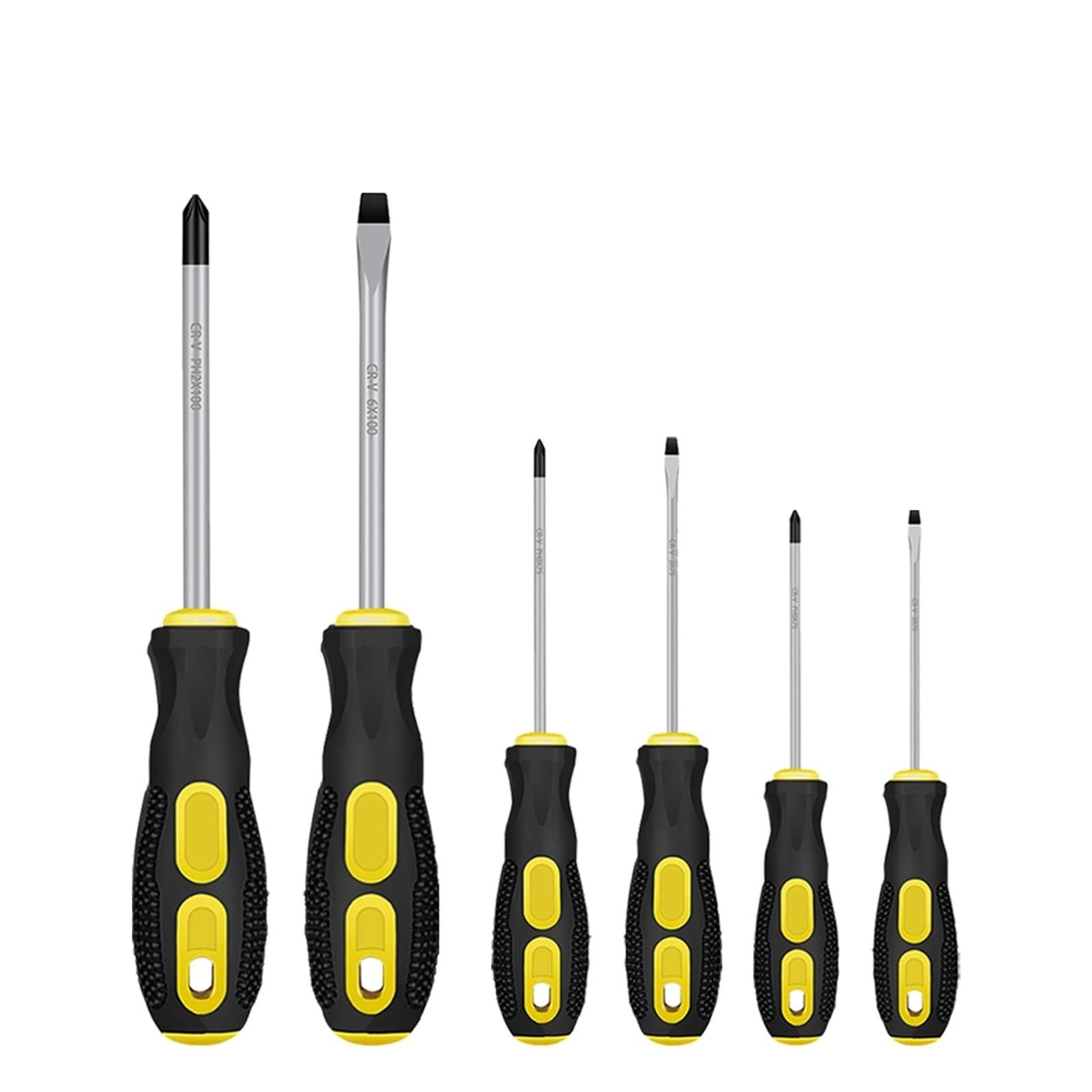 Multipurpose Handle Screwdrivers Set with Magnetic Insulated Security Repair Hand Tools Cross/Straight Type Mini Screw Driver(4pcs)