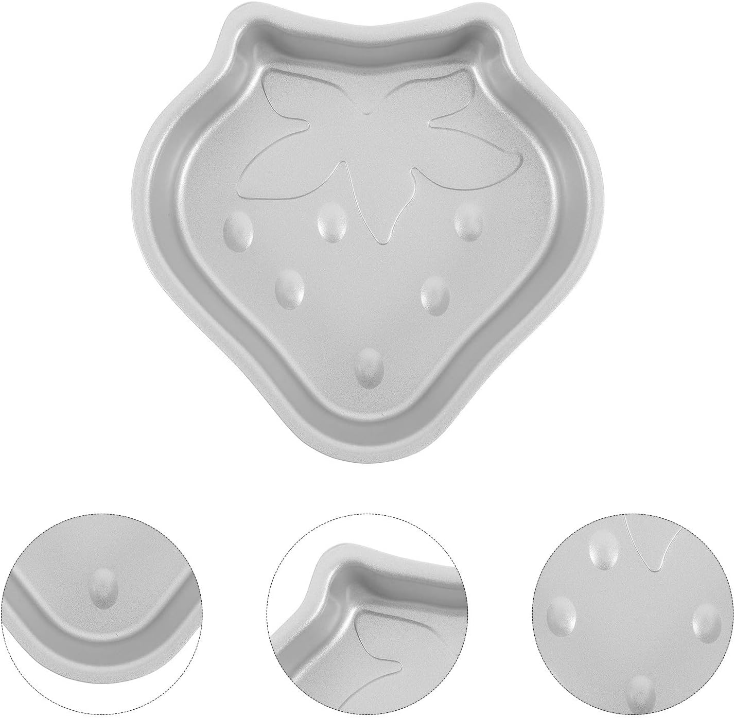 Yardwe 2pcs Mini Strawberry Heart Cake Mold Carbon Steel Baking Tray