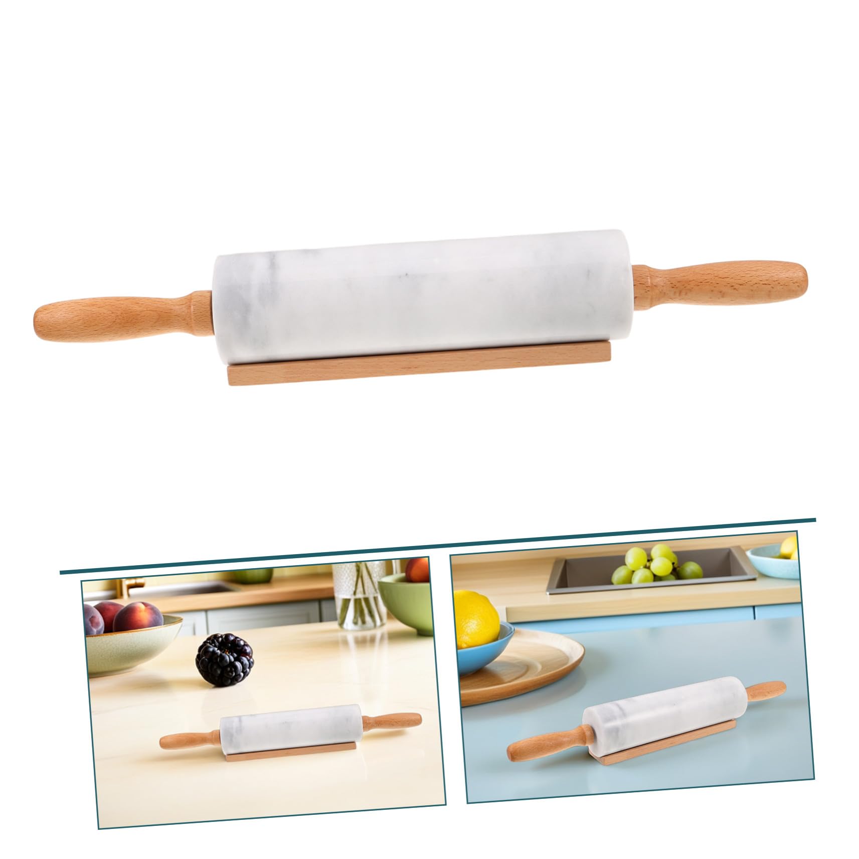 3 Piezas Rodillos de Mármol para Repostería Herramienta Doméstica para Amasar Masa y Preparar Empanadillas Superficie Pulida Antiadherente para Pasteles Pizzas y Pan Rodillos