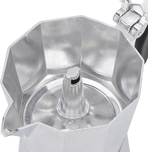 Miniatura 8 de Luqeeg Cafetera de aleación de aluminio de 5.1 fl oz, cafetera de mano de 3 tazas, tetera de café italiano, ideal para el hogar, oficina,