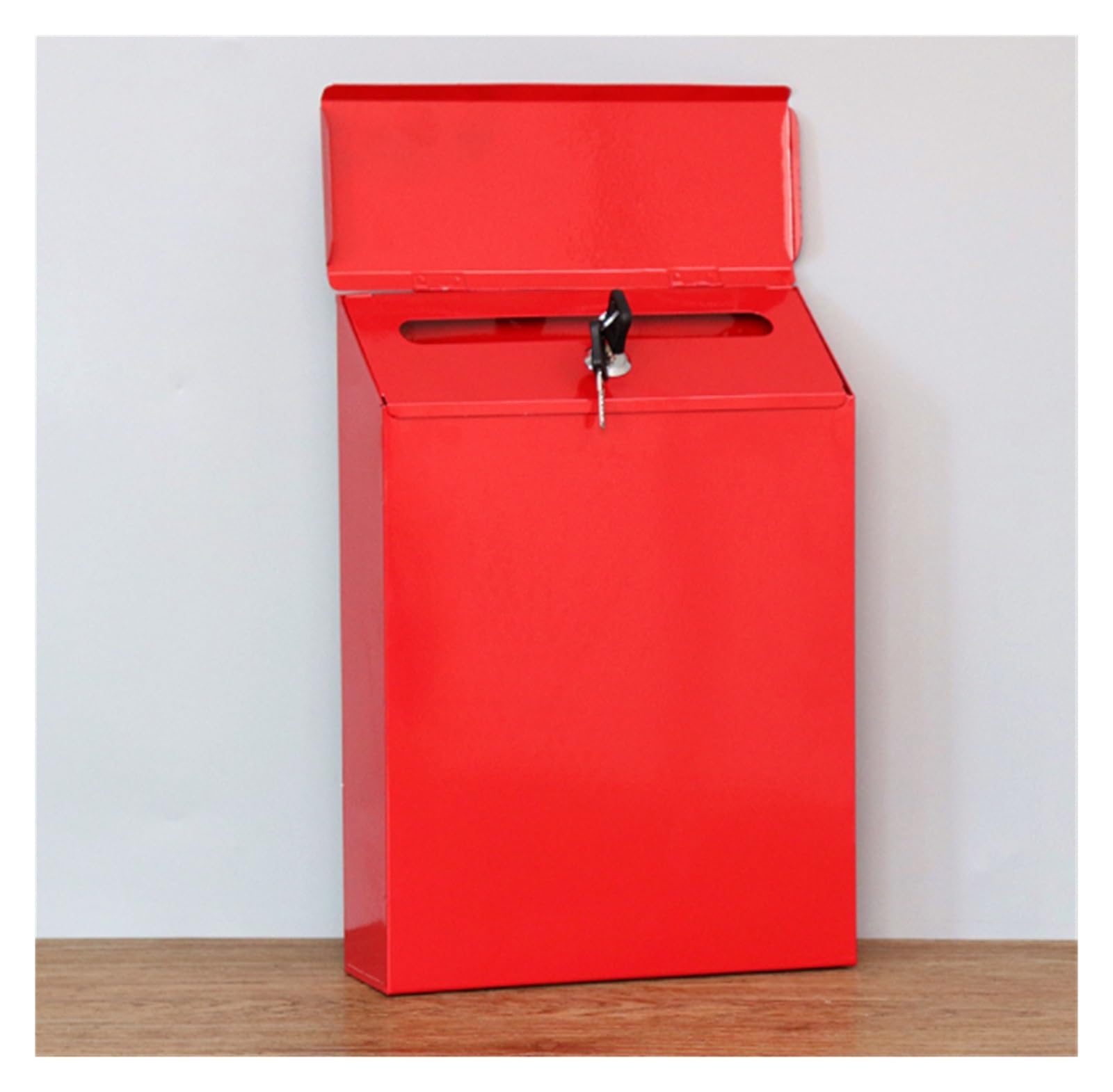 Outside Postbox Metal Mailbox Locking Wall Mounted Comment Drop Box Payments Holder Postbox Letterbox For Wall(Rosso)