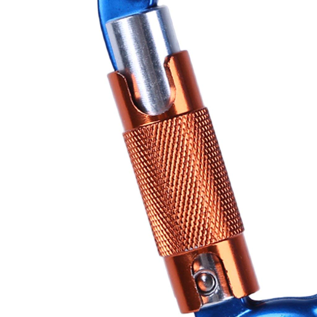 30 KN / 3000 KG Outdoor D Shape Triple Lock Moschettone Rock Climbing Escursionismo Attrezzature di sicurezza per lavoro – 2 colori blu