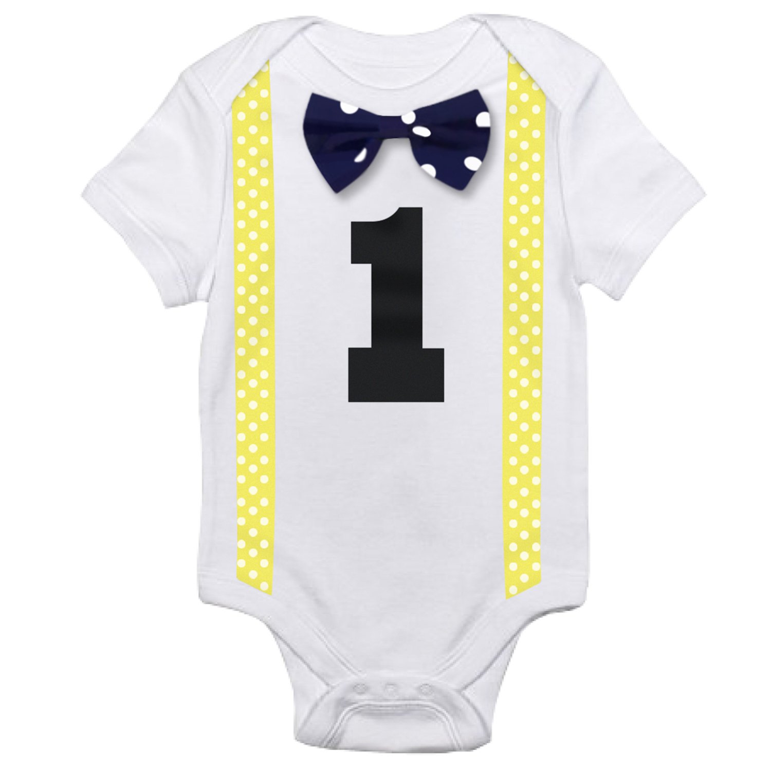 Nnjxd Baby Boys Funny First Birthday Bow Tie Infant Romper