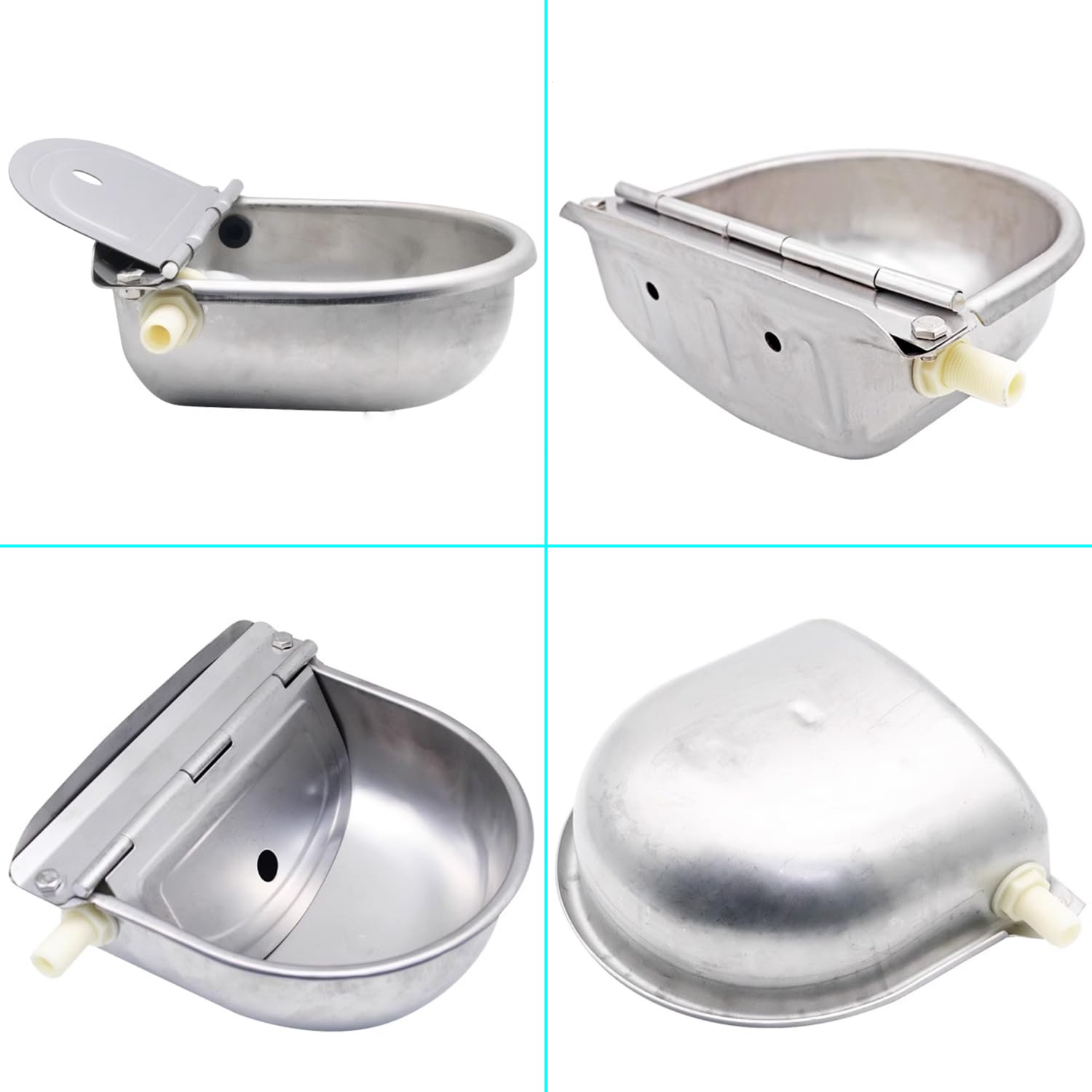 Dispensador automático de cuenco de agua para perro, acero inoxidable 304, para exteriores, cuenco automático de agua potable para animales, aves de corral, kit de cuenco de agua potable para ganado