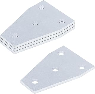 4 Pcs Flat Channel Vee Brackets 4 Hole Flat Plate Fitting Fit for 1/2" Bolt in 1-5/8" Strut Channel, Thickness 5.7mm Carbon Steel Electrogalvanized