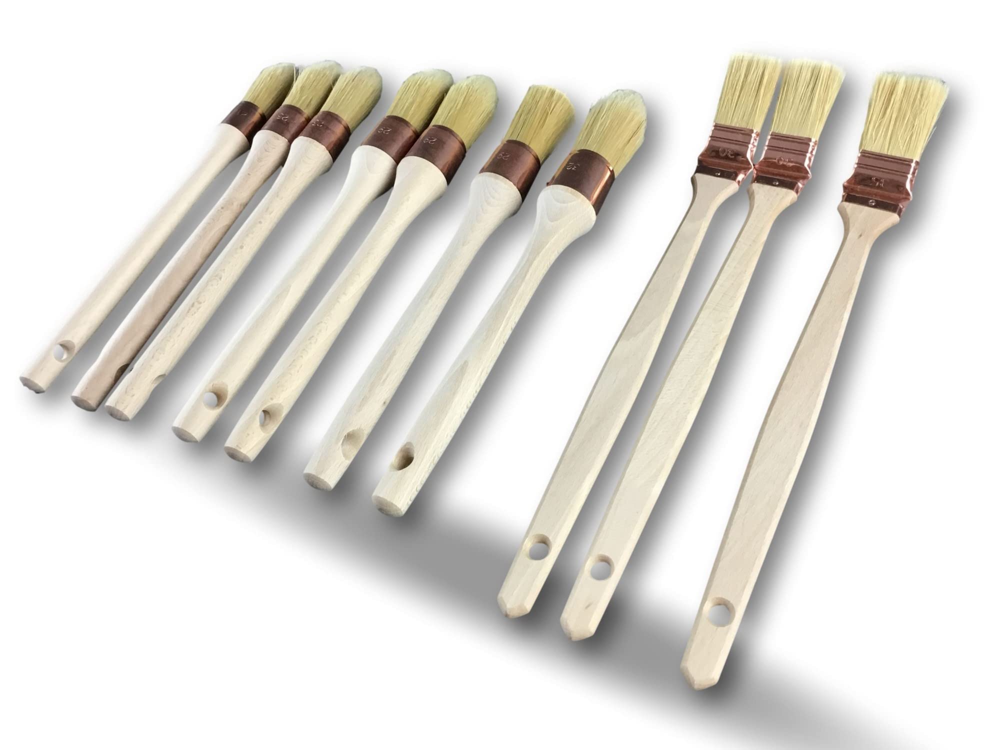 Kibros Pack 10 pinceaux rechampir Pouces Plats coudés Fabrication France
