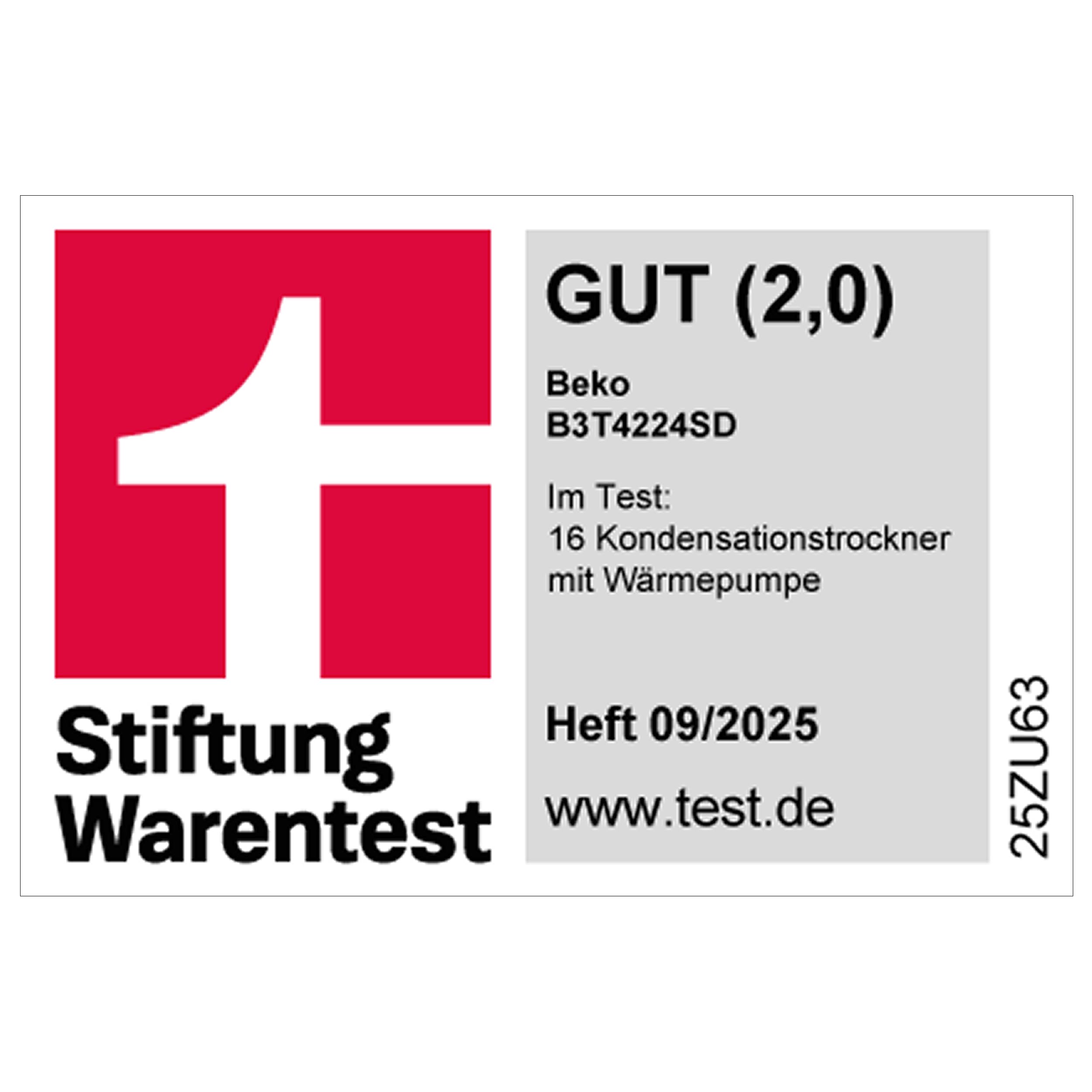 Beko B3T4224SD Wärmepumpentrockner, Wäschetrockner, 8 kg, allergikergeeignet, Hygiene Trocknen & Hygiene Auffrischen, SteamCure Dampffunktion, 15 Programme, Express, Weiß