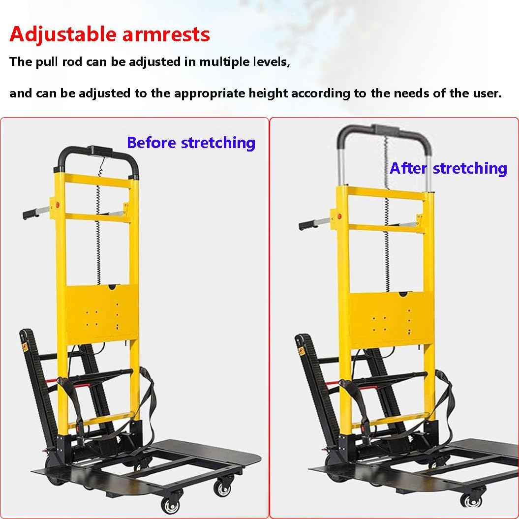 Carrello per carichi pesanti, carrello elettrico a mano con montascale, capacità di carico massima 200 kg, design pieghevole con binari in gomma per un facile trasporto
