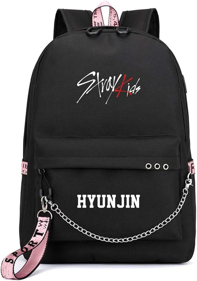 Backpack School Bag Daypack Gift Merchandise Laptop Bag College School BookBag Travel School Canvas Bag Bang Chan Changbin Hyunjin Han Felix Seungmin For Fans