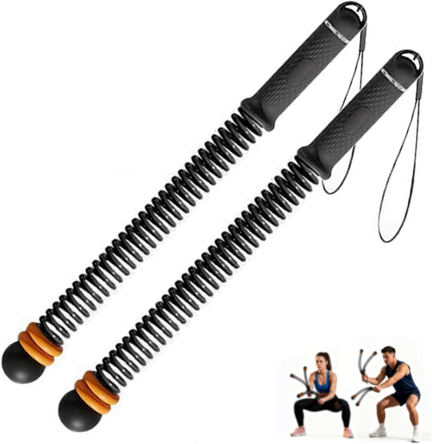Weighted Ropeless Battle Ropes, Heavy Duty Portable Cordless Battle Ropes for Home Gym, Workout Exercise Rope for Strength Training, Fitness Equipment for Men & Women, Home Gym Equipment(Black)