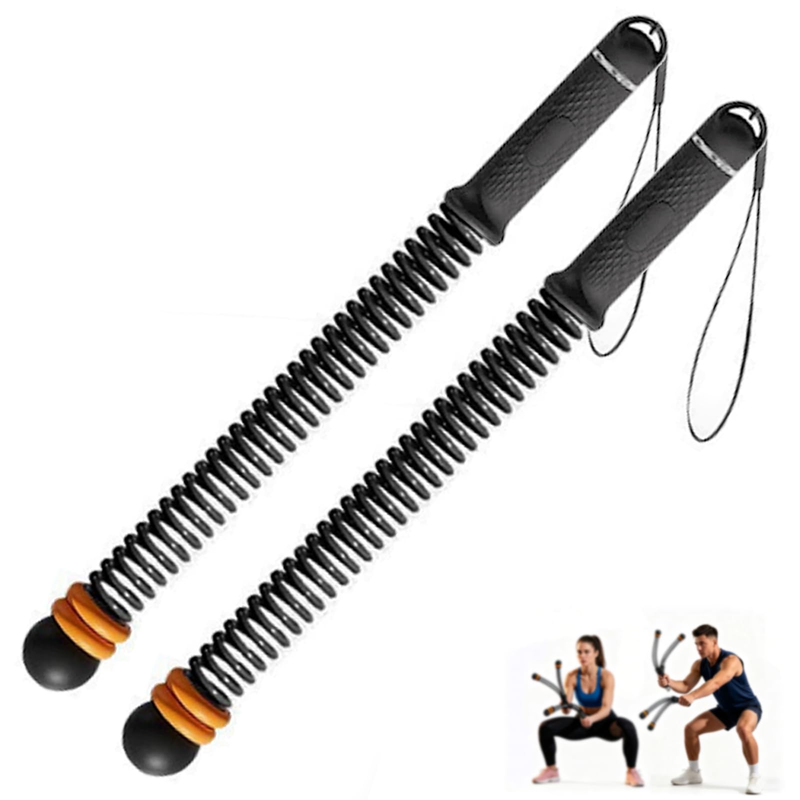 Lizbin Weighted Ropeless Battle Ropes, Heavy Duty Portable Cordless Battle Ropes for Home Gym, Workout Exercise Rope for Strength Training, Fitness Equipment for Men & Women, Home Gym Equipment(Black)