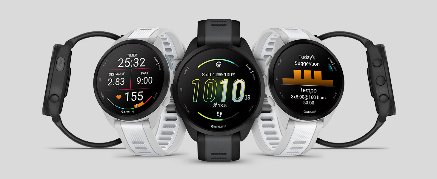 GARMIN Forerunner 165 本体 Garmin Forerunner 165 43mm Black/Slate Grey, GPS Running