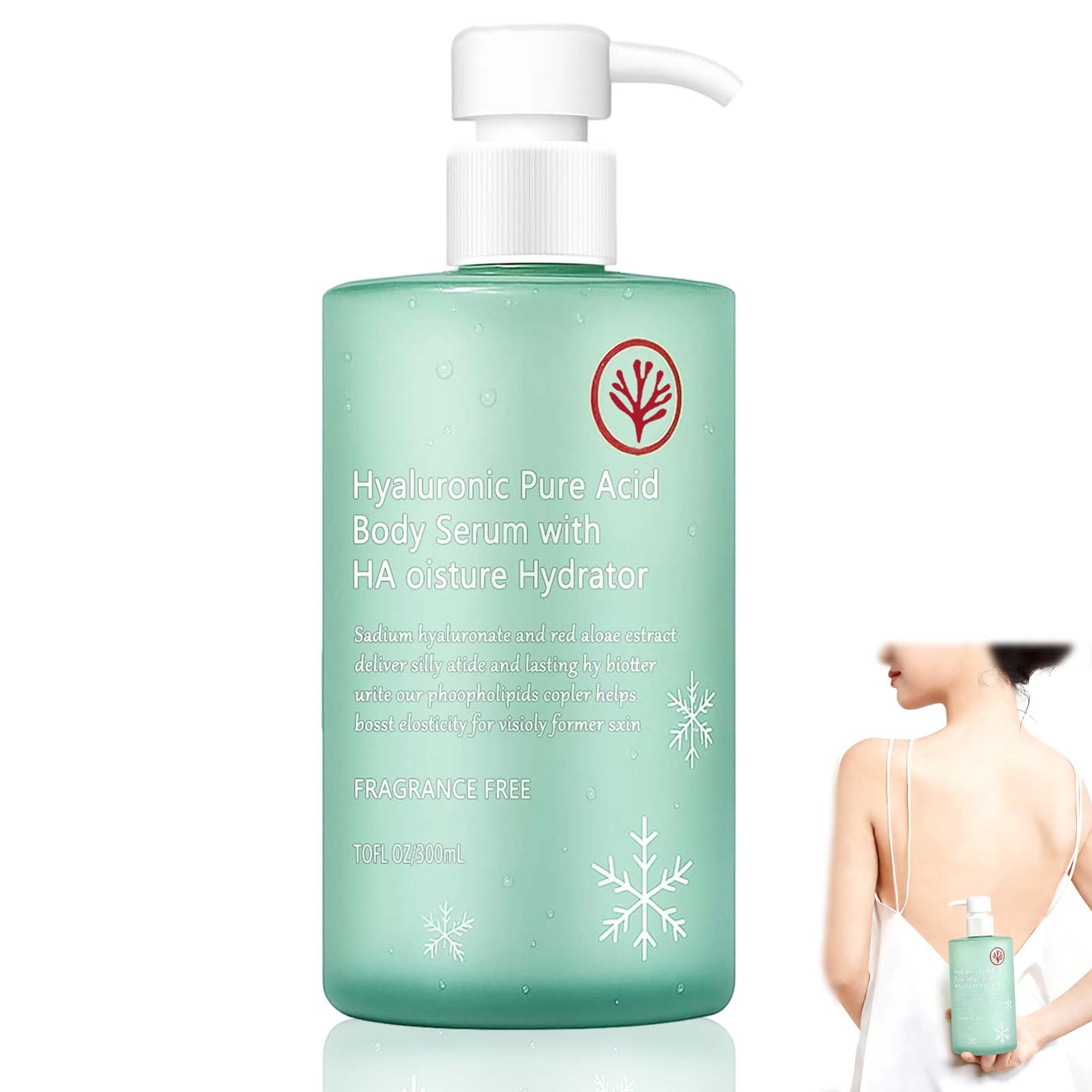Ha Hyaluronic Acid Body Serum,Body Hydrator Hyaluronic Acid Body Serum, Fast-Absorbing Body Care for Deep Hydration & Smooth Skin, Non-Greasy Formula (300ml)