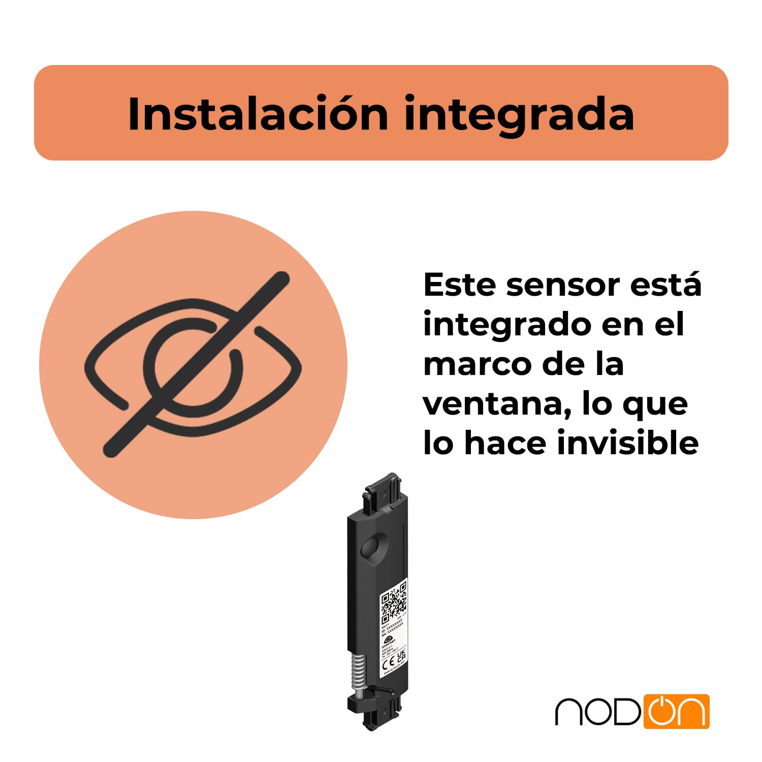 NodOn - EnOcean - Sensor de apertura sin pilas, invisible, inalámbrico, para ventanas de aluminio o PVC, sin mantenimiento, IP32, compatible con Jeedom, eedomus y MyUbiwizz