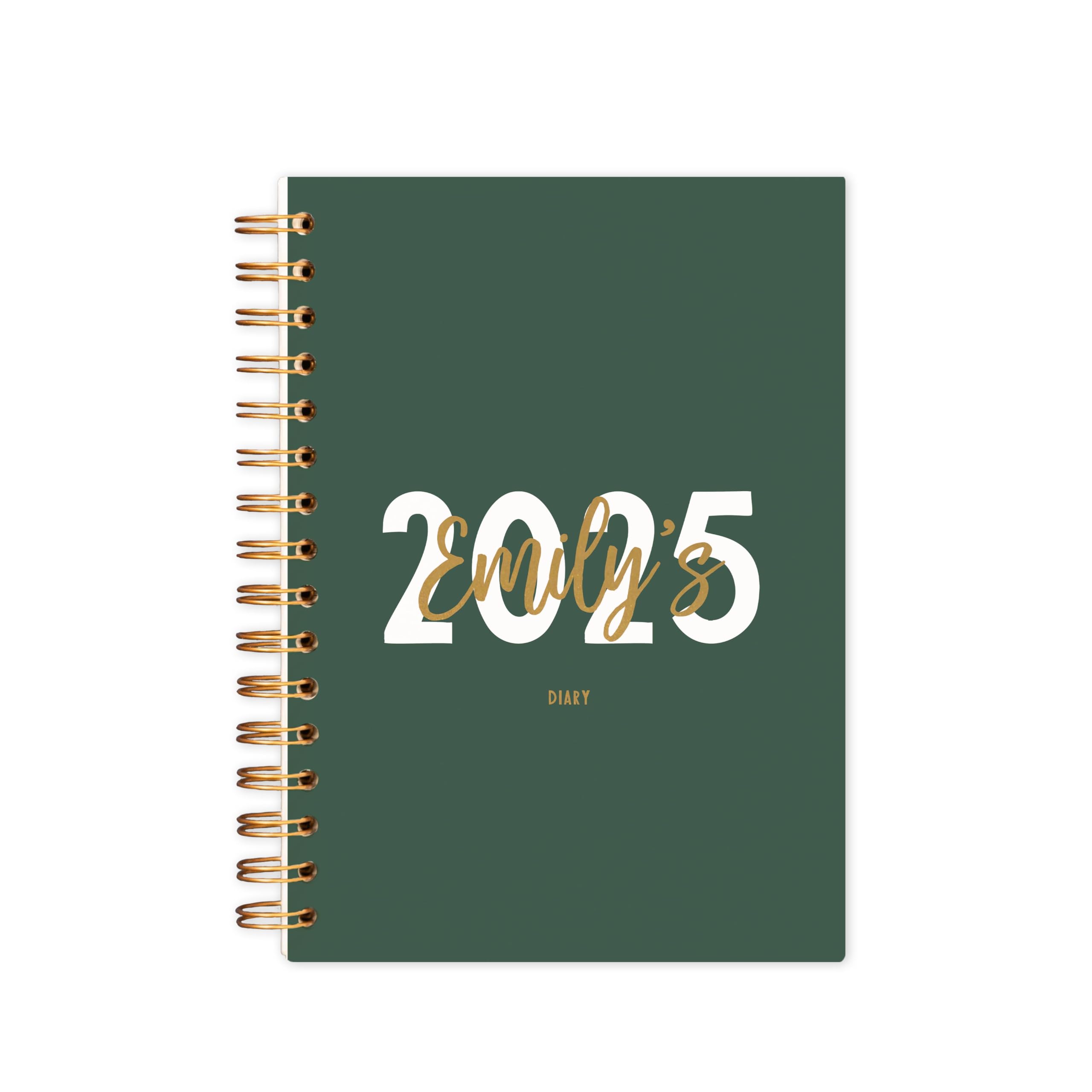 Manta Makes personalised diary 2026 year | week to view gold and navy - green - sage - cerise - pink - lilac | A4 hardback A5 softback | planner 2026 (Green, A4 Softback)