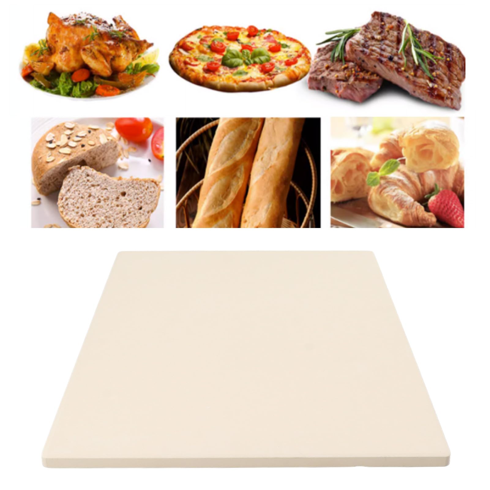 Prostokątny kamień do pizzy Duży kordierytowy kamień do pieczenia do grilla w piekarniku Doskonała dystrybucja ciepła Trwały kamień do gotowania do kuchni domowej do użytku