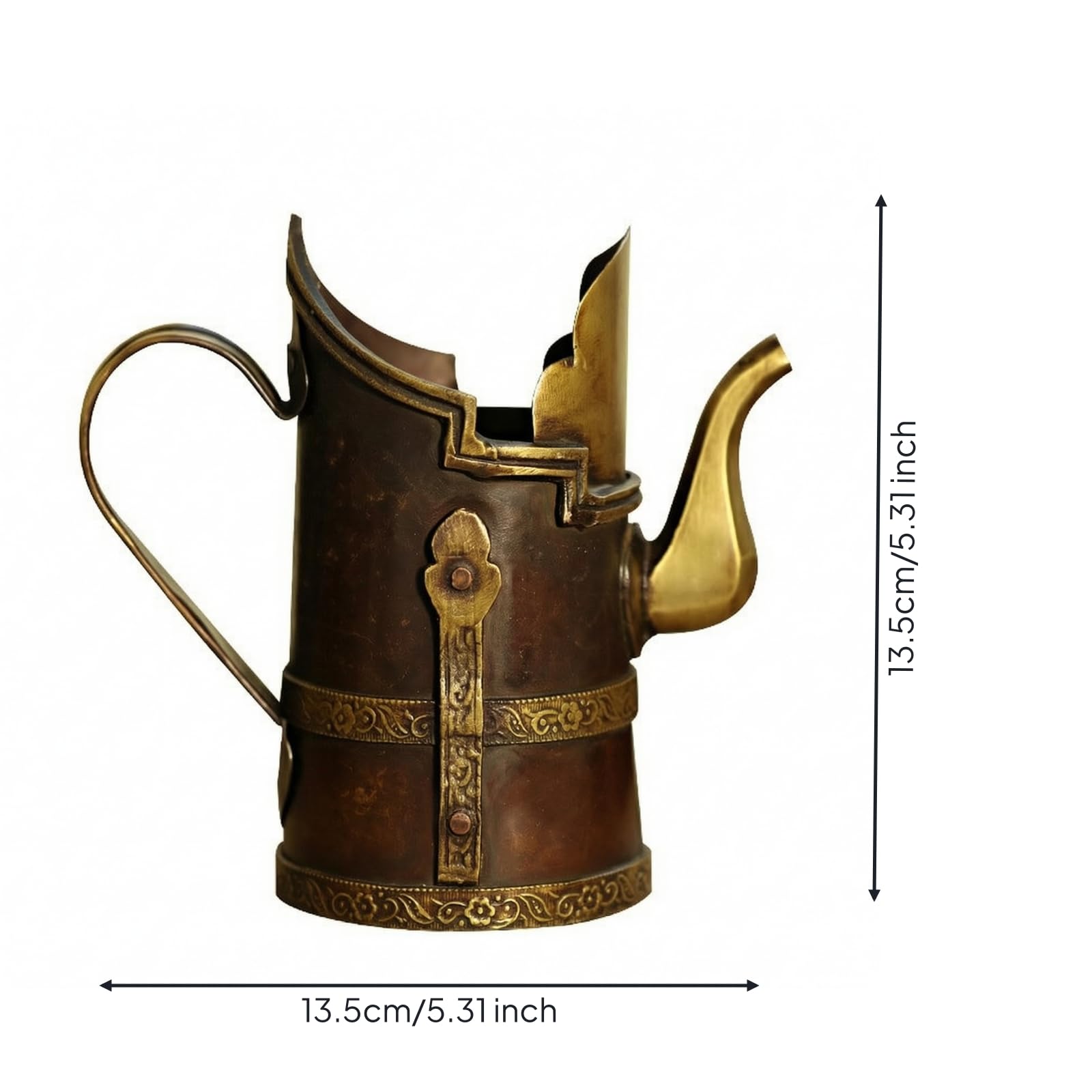 rockible Brocca di Rame Antichizzato Decorativo, con Beccuccio, Trizionale, Vaso, per Decorazione Tavola, Collezionisti, Del Tè, Senza Coperchio
