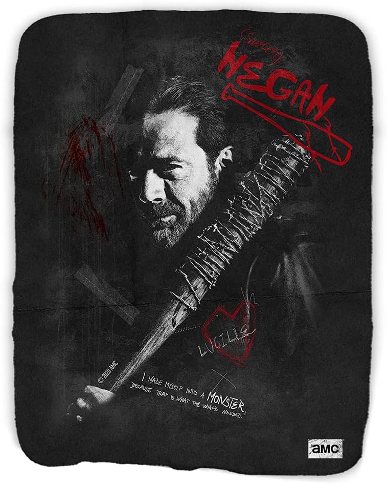 The Walking Dead Negan Graffiti Sherpa Blanket