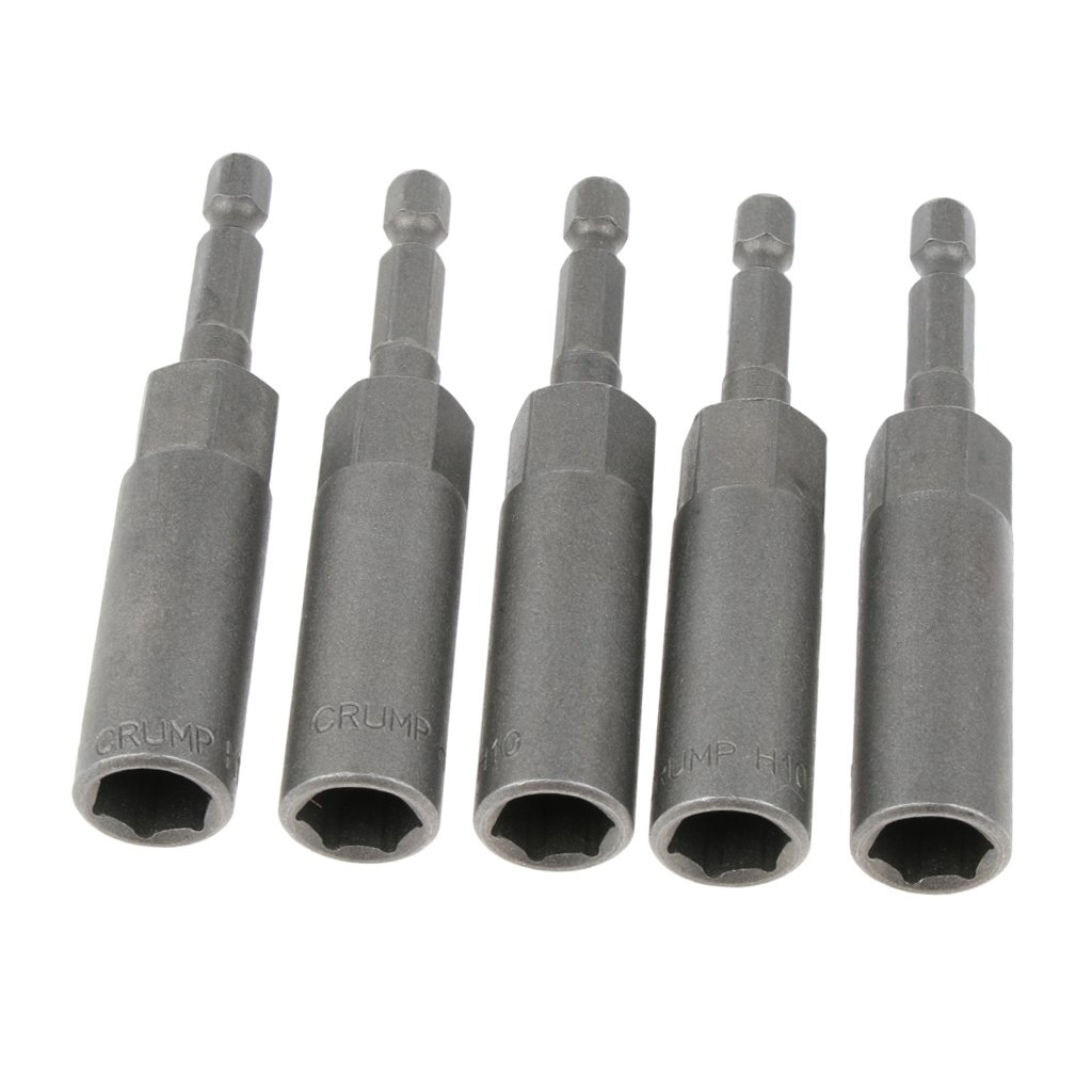 Phenovo Socket Nut Driver Set Drill Bit Adapter 1/4'' Hex Shank 5pcs