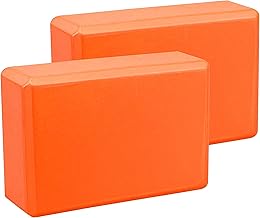 Yoga Block [Pack Of 2] High-density Eva Foam Block To Improve Strength Flexibility, Yoga Bricks Support Deepen Poses, Lightweight And Non-slip Surface Ideal For Yoga And Pilates (Orange)