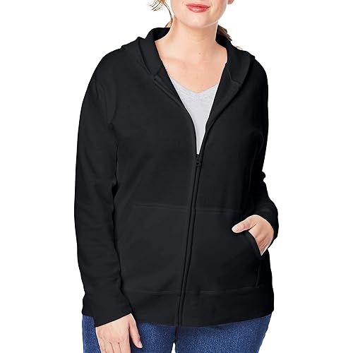 JUST MY SIZE Plus Size ComfortSoft EcoSmart Fleece Full-Zip Women's Hoodie