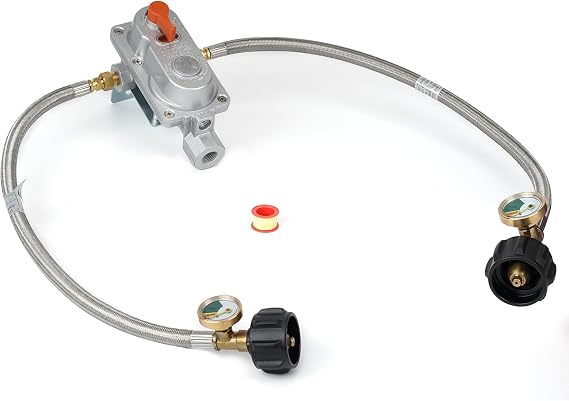 Skyflame RV Dual Tank Propane Regulator - 2 Stage Auto Changeover With 12" Pigtails, 190K BTU