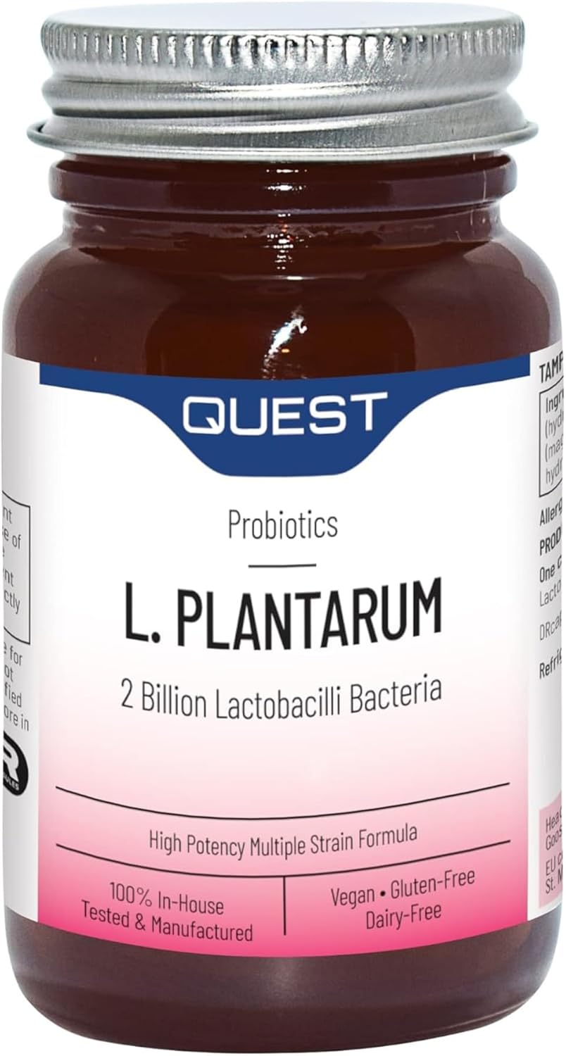 Quest L Plantarum Probiotic Capsules 2 Billion CFU for Immune & Digestive Support. Helps Restore Gut Friendly Bacteria & Regulate Immune Responses. Vegan & Gluten Free (90 Capsules)
