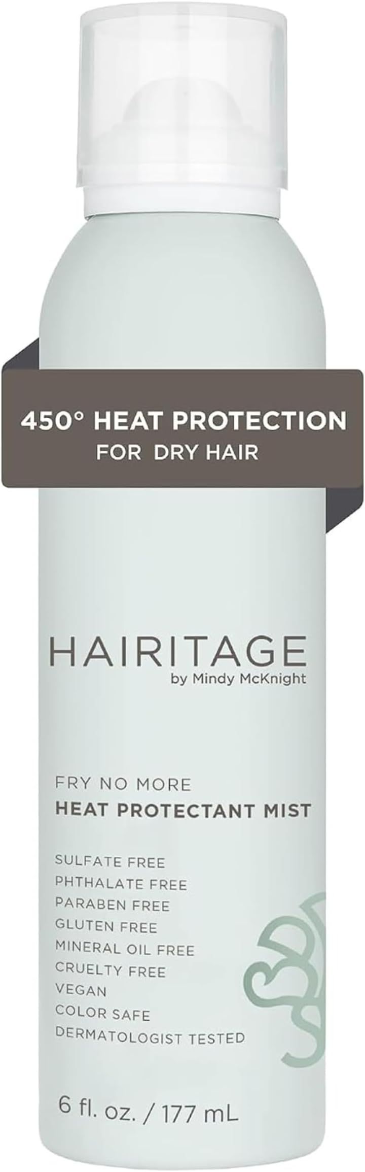 Hairitage Argan Oil Heat Protectant Spray for Dry Hair and Re-Heat Styling - Hydrating and Conditioning Formula - Argan Oil + Rice Protein - Protects Hair Up to 450°F for Re-Heat Hair Styling - 5 oz