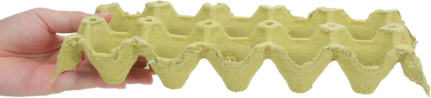 30pcs Paper Pulp Egg Cartons - Empty Cardboard Egg Cartons Blank Storage Containers for Farmers Market Family Kitchen Storing 10 Cell