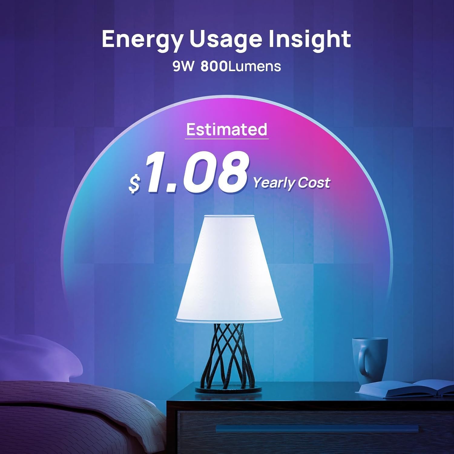 Consciot Smart Light Bulbs, A19 Color Changing Smart Bulbs, 800 Lumens 60W Equivalent, Works with Apple Home, Alexa, Google Home & SmartThings, Dimmable LED, 6-Pack